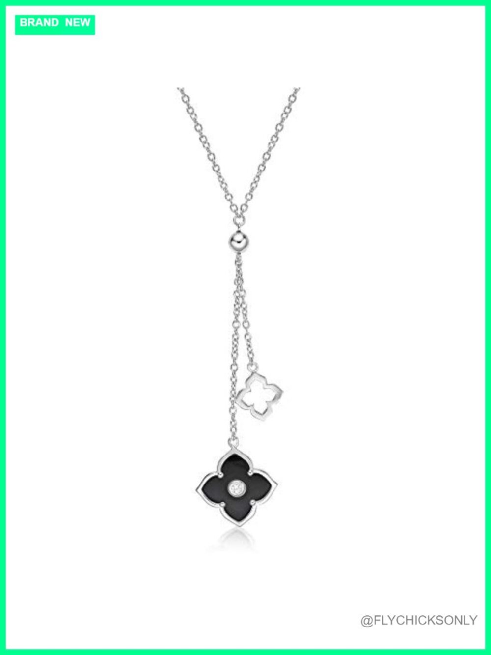 Gold Plated Sterling Silver Double Flower Pendant Necklace - Adjustable Chain